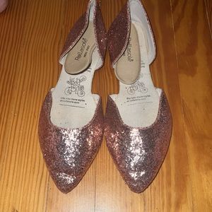 mauve glitter flats size 8